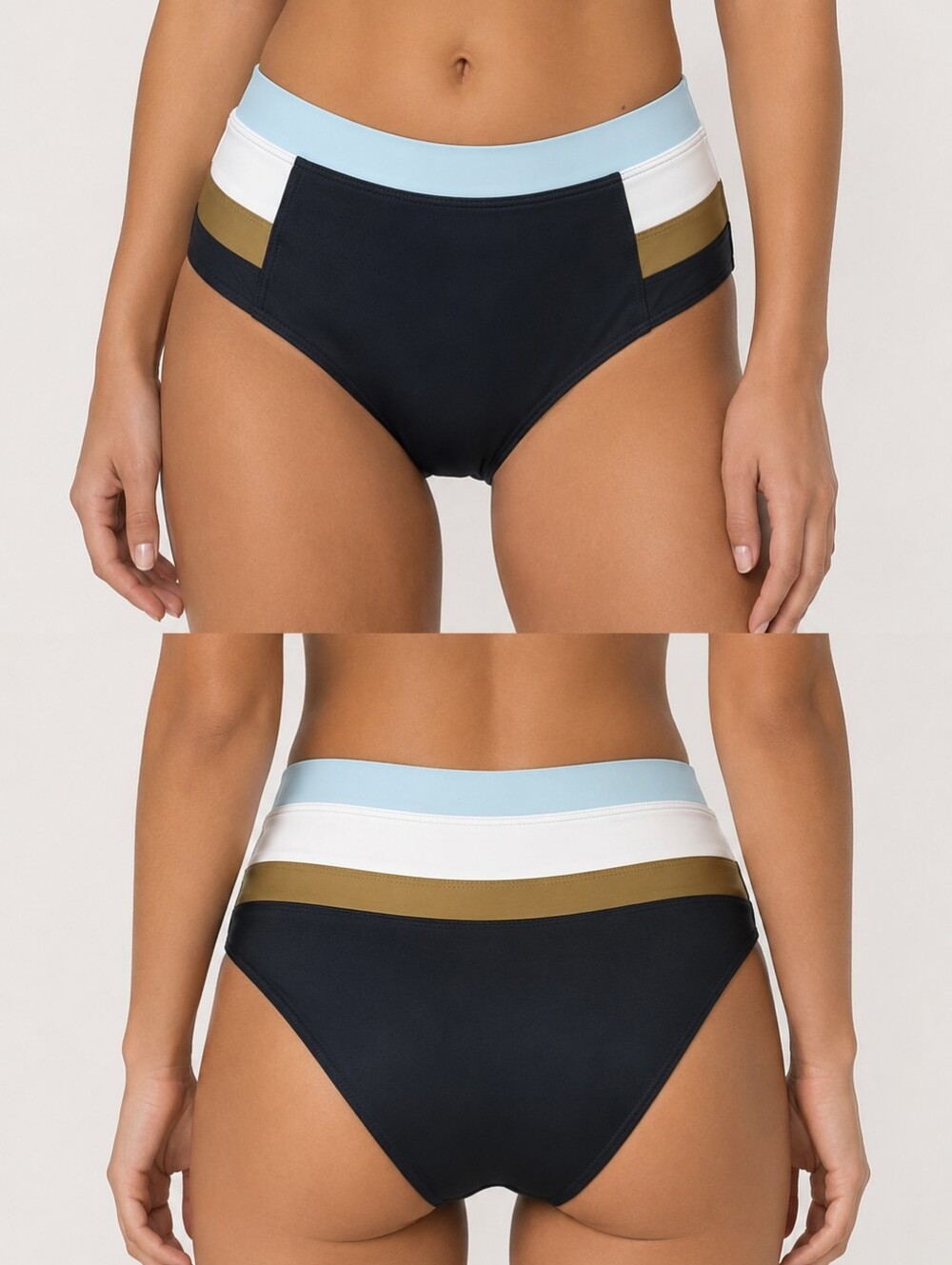 PrAna Black Colorblock Baja Bound High Rise Swim Bottoms Women's Small New